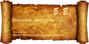 Baczoni Bettina névjegykártya